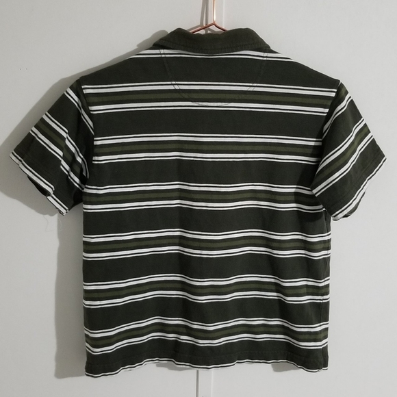 Old Navy Olive Striped Polo Shirt - Picture 2 of 4